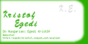kristof egedi business card